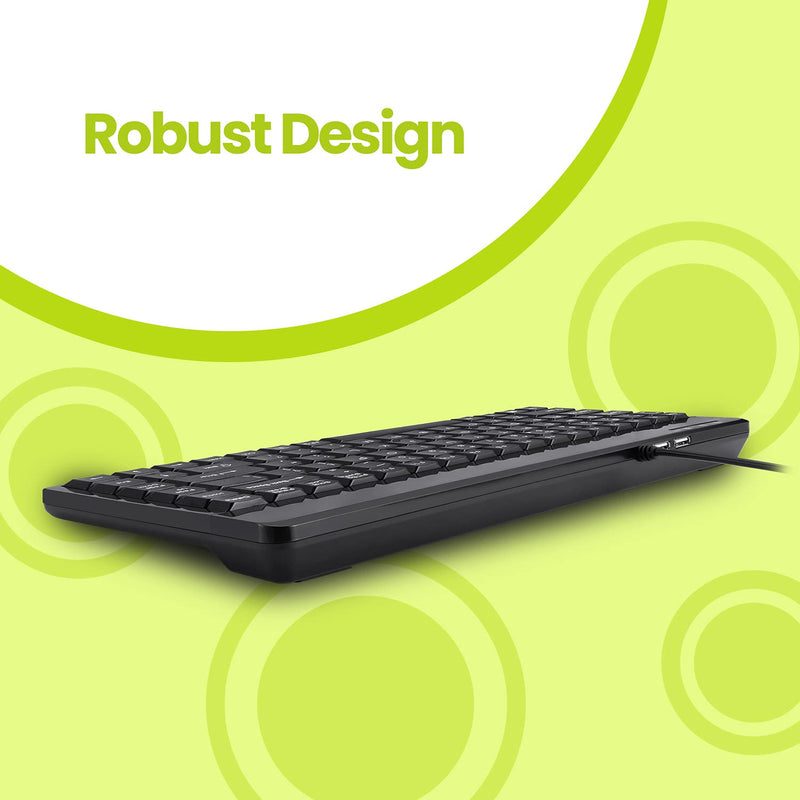 [Australia - AusPower] - Perixx PERIBOARD-409P Wired PS2 Mini Keyboard, Black, US English Layout 