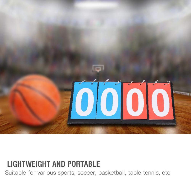 [Australia - AusPower] - Yosoo Health Gear 4 Digit Score Keeper Score Flipper, Lightweight Portable Sports Scoreboard for Games Basketball Tennis Table Blue Red 
