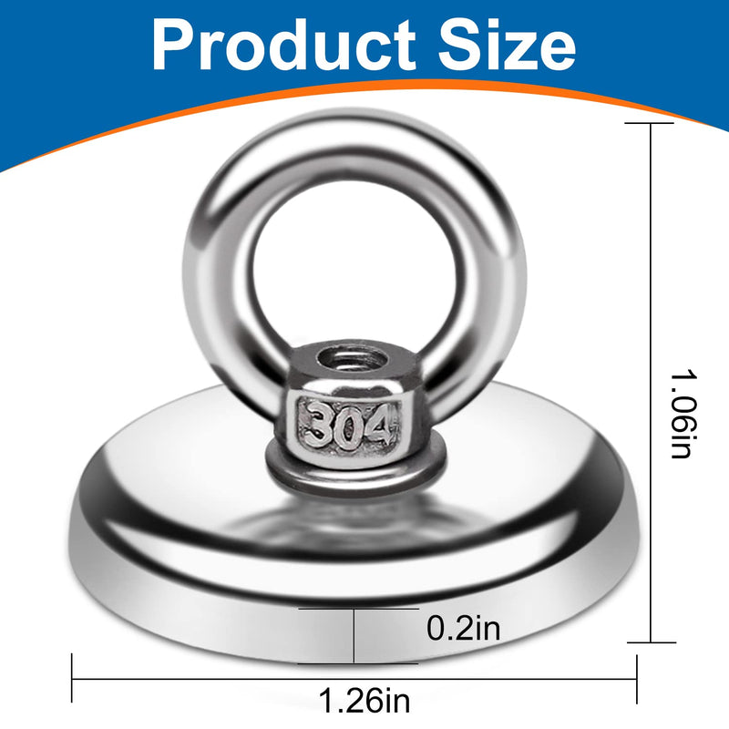 [Australia - AusPower] - BAVITE Magnetic Hooks, 95 LB（43KG） Heavy Duty Magnetic Hooks with Countersunk Hole Eyebolt, Perfect for Home, Kitchen, Workplace, Office and Garage, Pack of 10 Silver-10p 