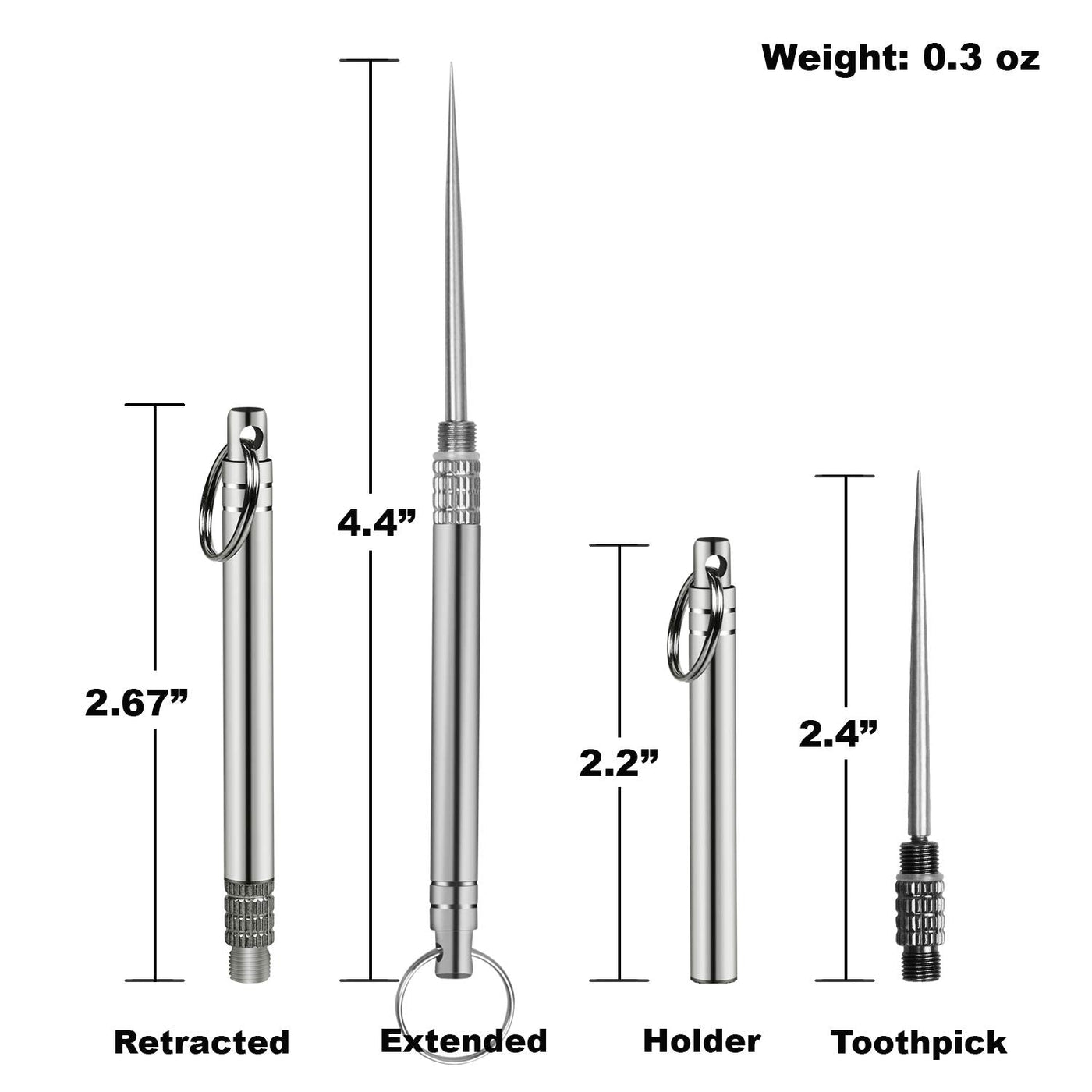 5 Pieces Portable Titanium Toothpicks, Pocket Toothpick Integrated with Key  Ring Toothpick Holder for Outdoor Picnic Camping 