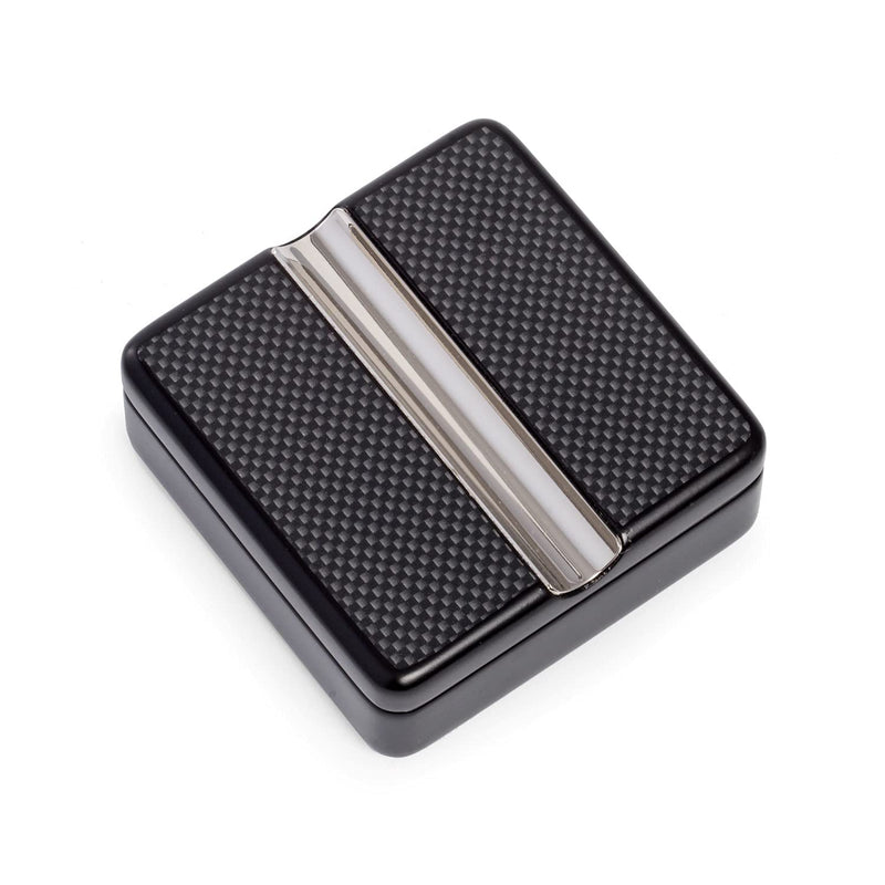 [Australia - AusPower] - Carbon Fiber Design Single Cigar Ashtray with Swivel Design, Solid Wood Ashtray, Travel Cigar Accessory 