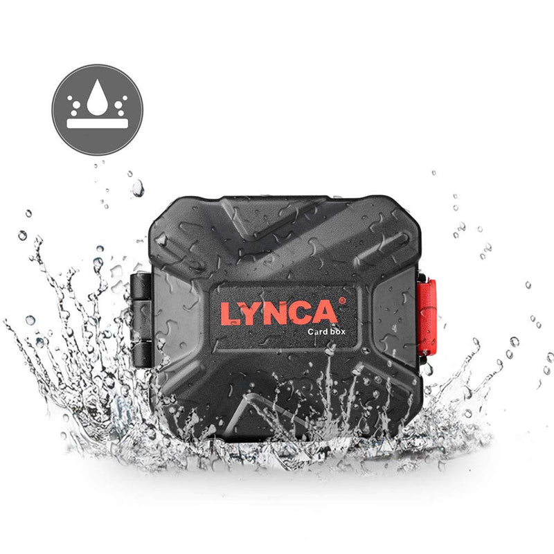 [Australia - AusPower] - LYNCA Memory Card Case Holder, Memory Card Hard Protector Case Professional Water-Resistant Anti-Shock Camera Card Storage Box for 3 SD Cards 2 TF/Micro SD Cards 2 CF Cards 2 XQD Cards 