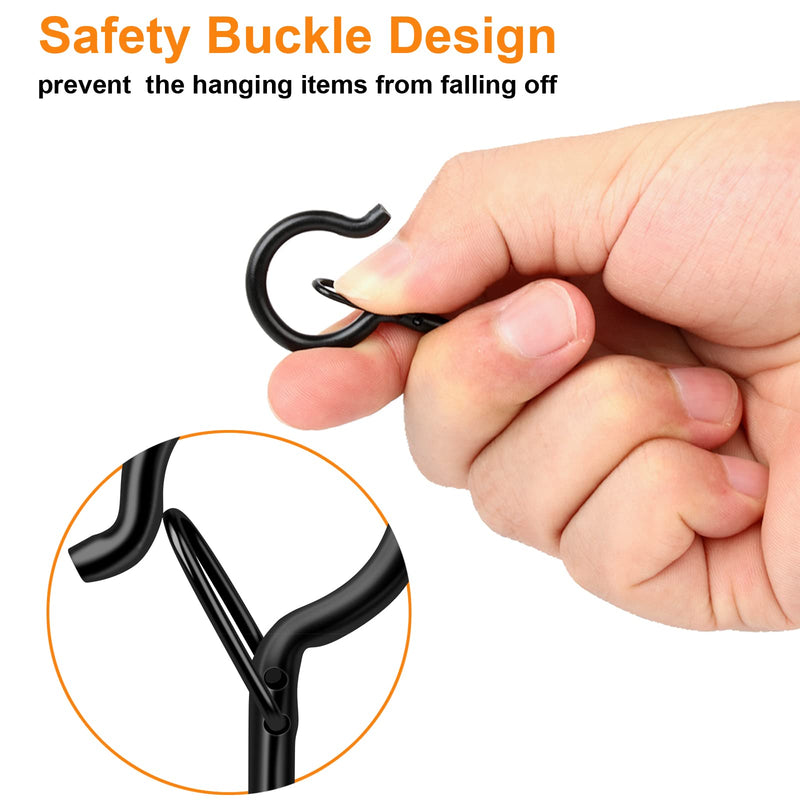 [Australia - AusPower] - 24 PCS Screw-in Hooks for Outdoor String Lights, Q Hangers String Light Hooks Outdoor for Outside, Swivel Hanging Basket Patio Light Hooks with Safe Buckle Screw in Planter Eye Hook for Wall Ceiling 24 pcs 