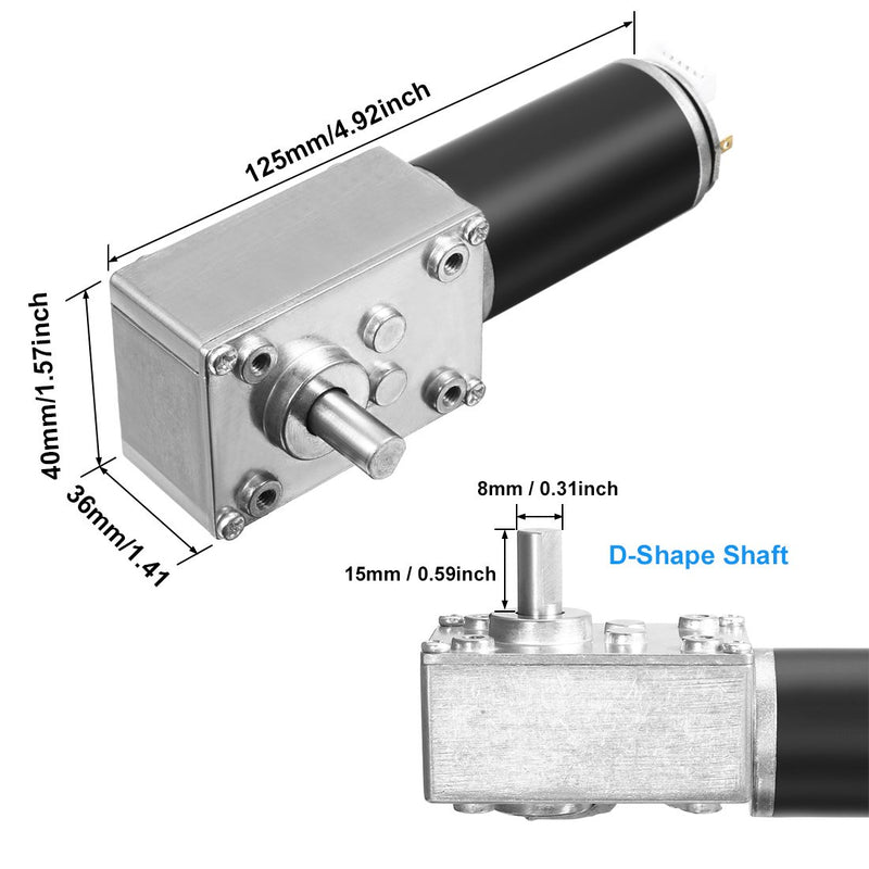 [Australia - AusPower] - uxcell DC 12V 55RPM 8.5Kg.cm Self-Locking Worm Gear Motor with Encoder and Cable, High Torque Speed Reduction Motor 