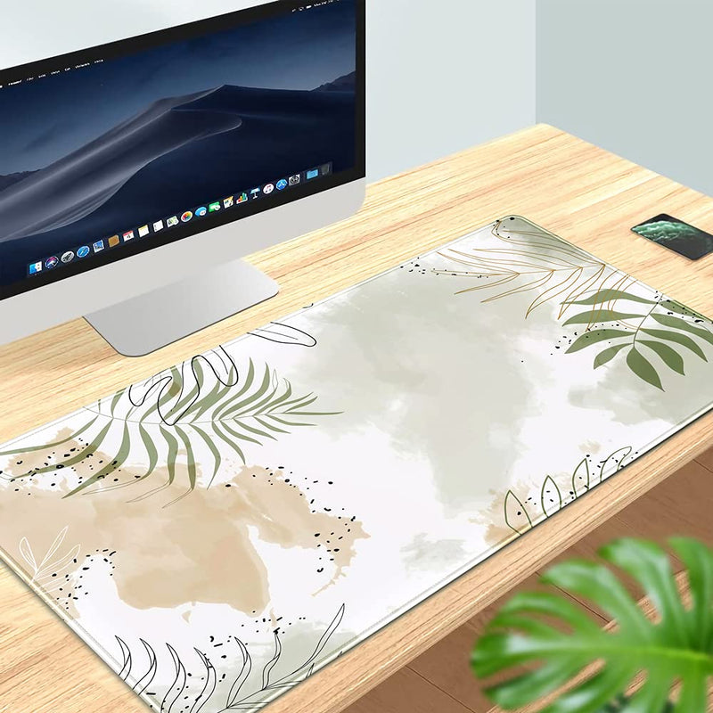 [Australia - AusPower] - Keyboard mat Kawaii Mousepad Matcha Green Plant Abstract Accessories Desk pad Mouse mat Desk mat for Desktop Gamer Girl Accessories Office Accessories for Women Pink Desk Organizer Large Gaming Pads … 