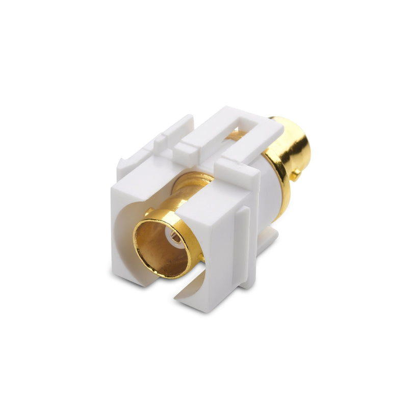 [Australia - AusPower] - Cable Matters 5-Pack Gold-Plated BNC Keystone Jack Inserts in White 