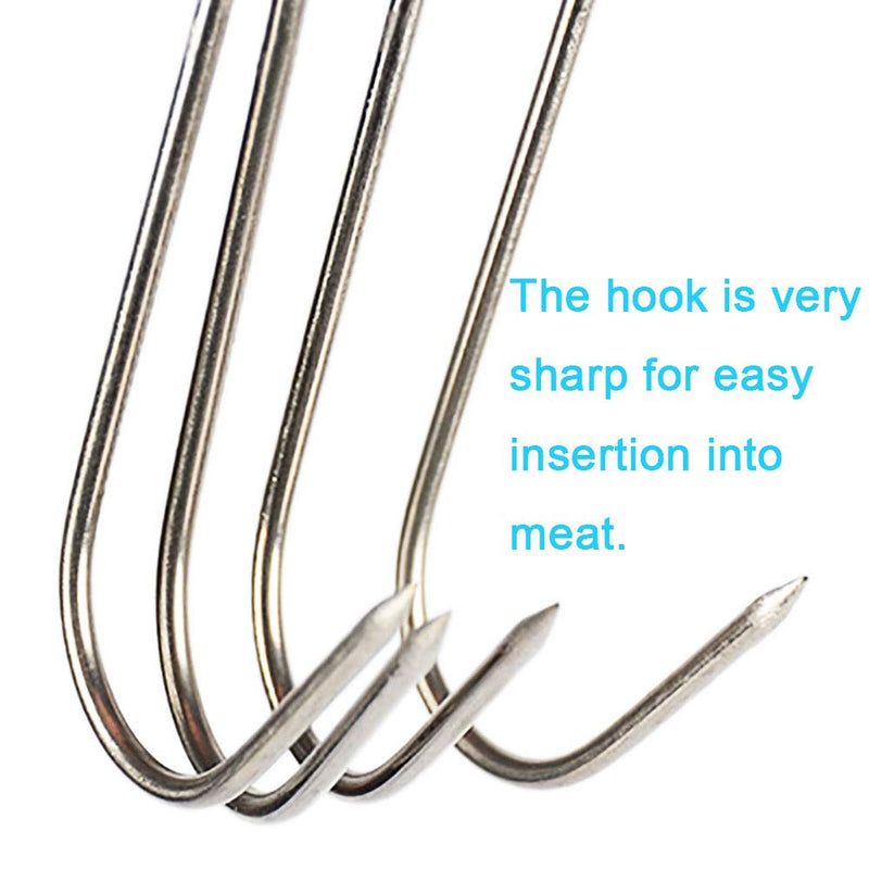 [Australia - AusPower] - RJWKAZ Meat Hooks S Hooks Stainless Steel Poultry Hook BBQ Grill Cooking Smoker Hook Tool (5 Inch-6 Pack) 5 Inch-6 Pack 