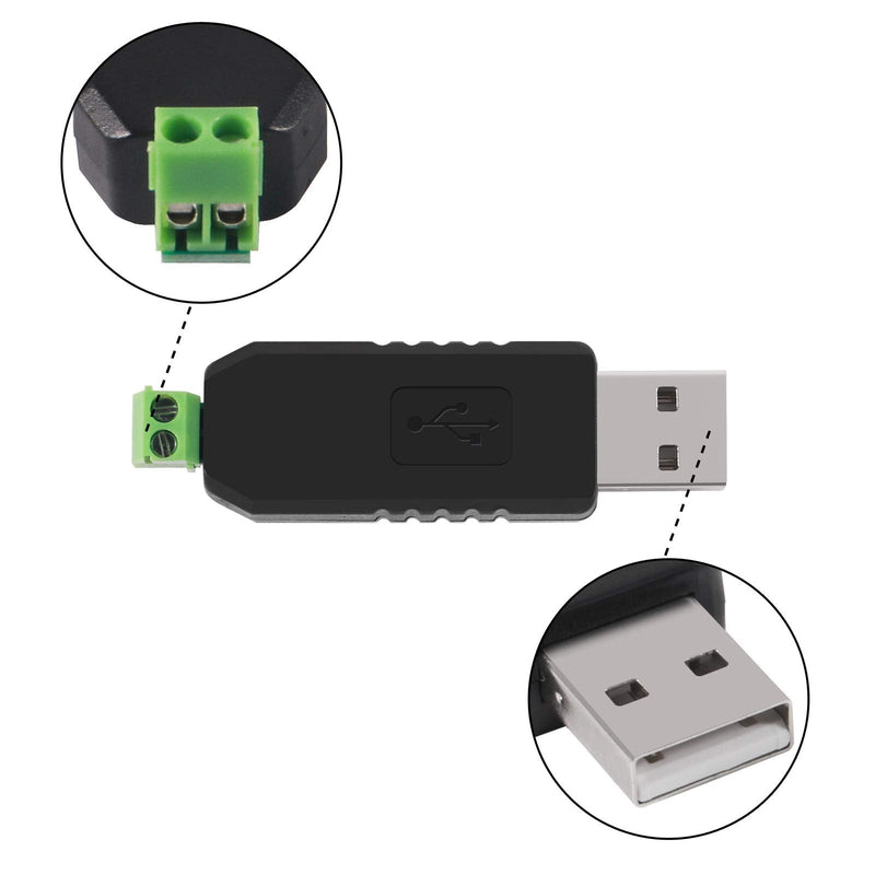 [Australia - AusPower] - AITRIP 5pcs USB to RS485 Converter Adapter CH340T Chip 64-bit Suitable for Windows 7 8 10 