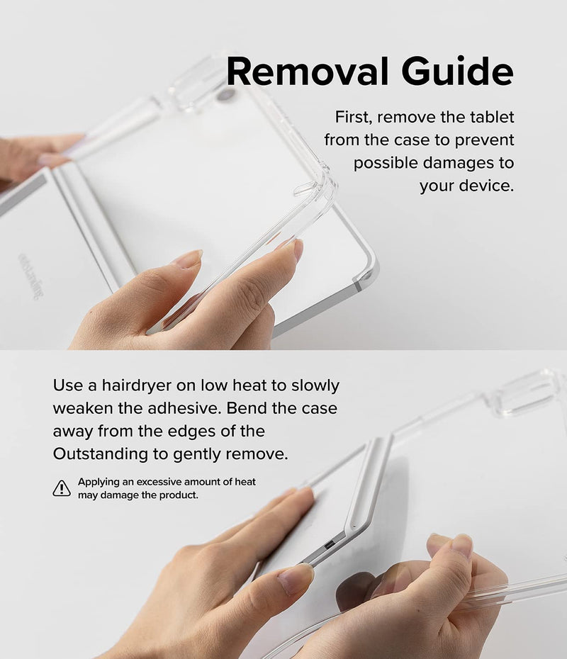 [Australia - AusPower] - Ringke Outstanding Universal Tablet Stand Spring-Action Adjustable Slim Thin Kickstand Multi Angle Adhesive Holder for iPad, Android Tablets, E-Reader, and More - Clear Mist 