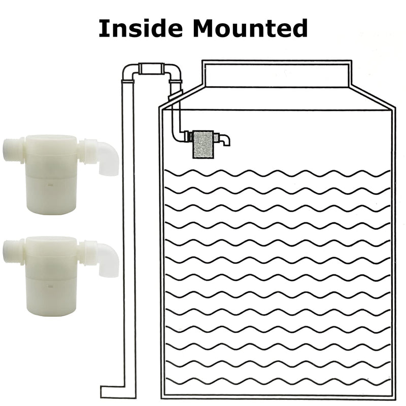 [Australia - AusPower] - 1/2" Water Float Valve, Water Level Control Water Tank Traditional Float Valve Upgrade 2 PCS (Side Inlet) Side Inlet 