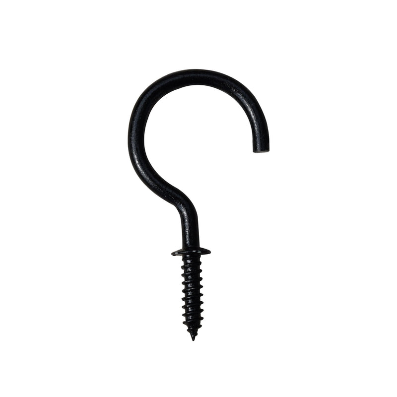 [Australia - AusPower] - Metal Cup Hook, Pack of 18, Black, Premium Steel Screw Hooks, Command Outdoor Light Clips, Christmas Light Hooks 18 Pack 