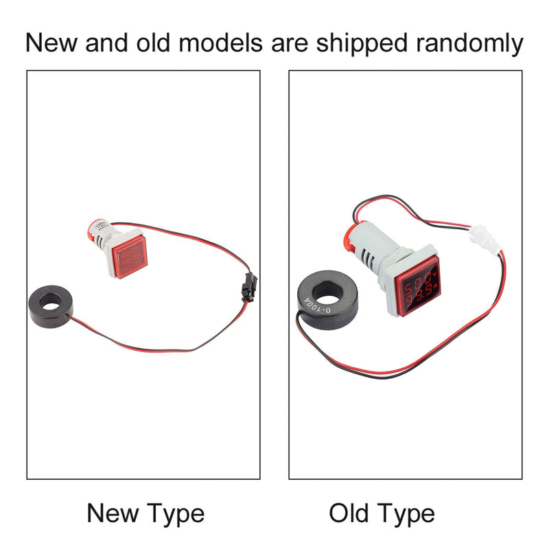 [Australia - AusPower] - LED Indicator Light, AC Voltage Signal Light Panel Digital Display Indicator Light 22mm 0-100A Current Indicator Green Red Yellow Blue Indicator Lights Flush Panel Mount(Red) 