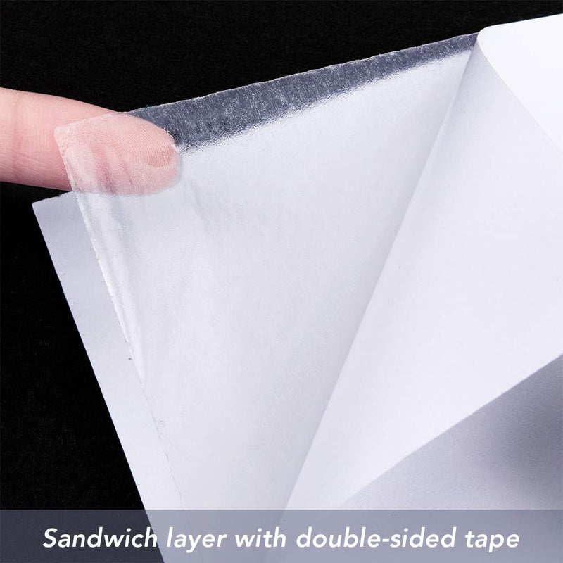 [Australia - AusPower] - BENECREAT 18PCS A4 Size White Double Sided Tape Sheets 8.3x11.5 Inch Strong Adhesive Tap Sheet (0.1mm) for Arts Craft Photo Albums Handbook Making Easter Decoration 11.5x8.3 Inch 