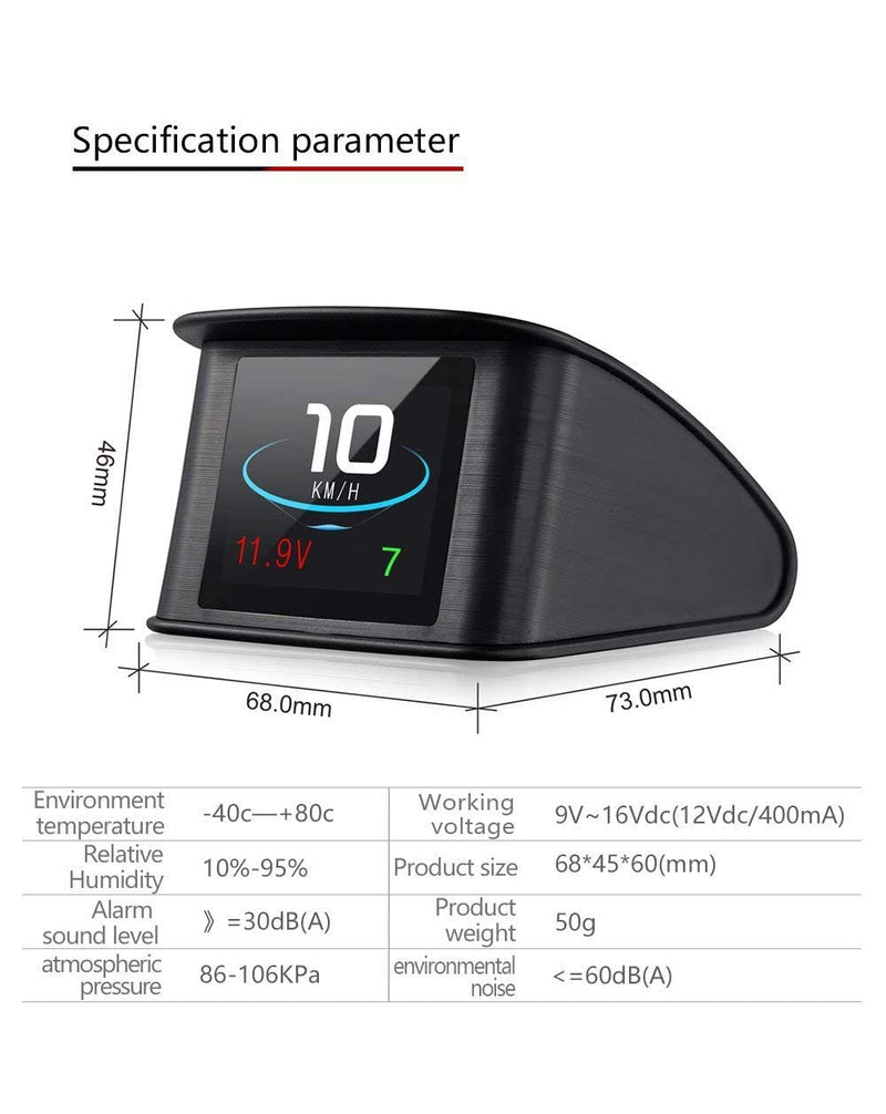 [Australia - AusPower] - Lttrbx. T600 Universal Car HUD Head Up Display Digital GPS Speedometer with Speedup Test Brake Test Overspeed Alarm TFT LCD Display for All Vehicle 