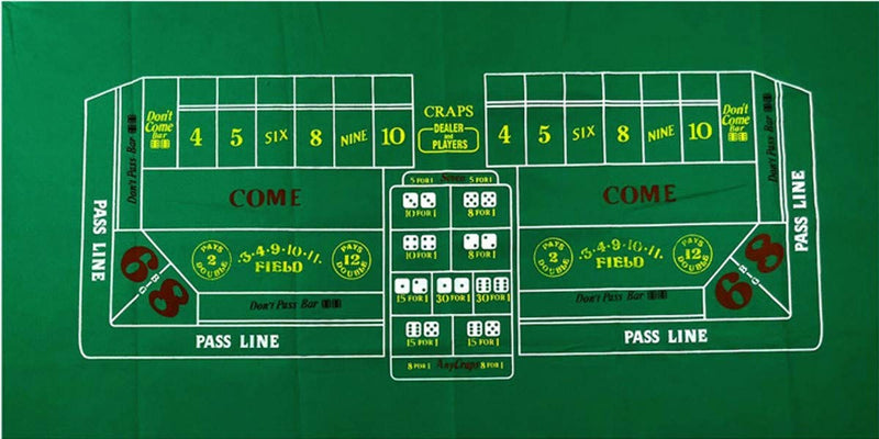 [Australia - AusPower] - Craps & Texas Hold'em Poker Layout 2-Sided Reversible Premium Felt 6ft x 3ft 