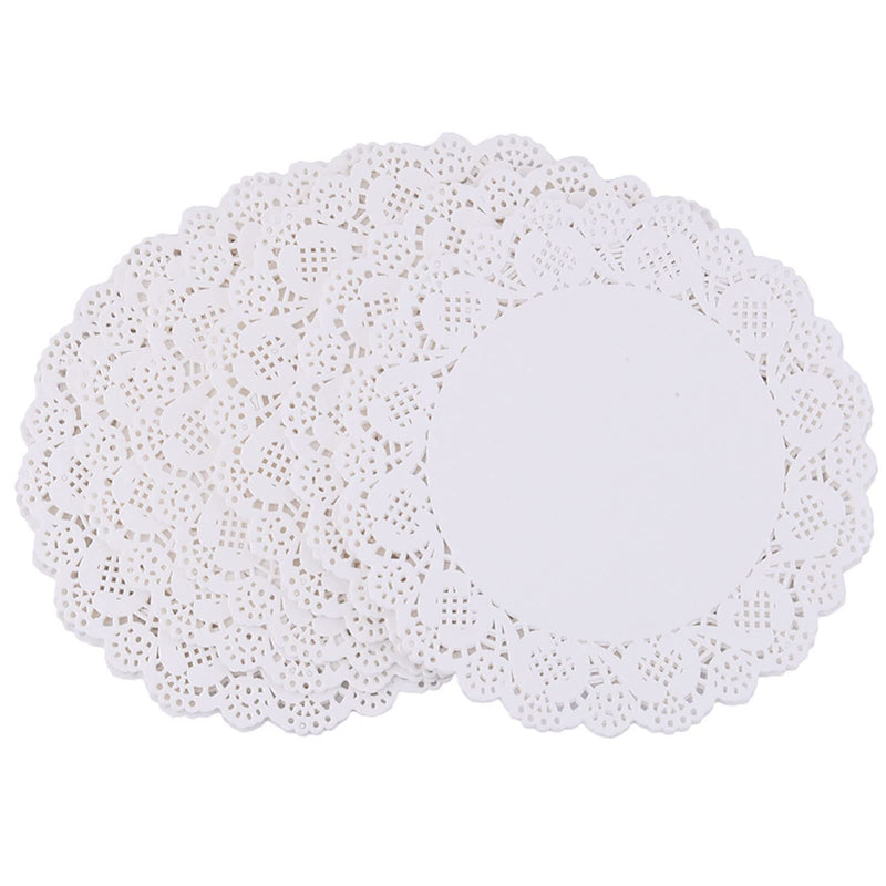 [Australia - AusPower] - ZOOYOO 100PCS White Lace Paper Doilies 12 inch Round Paper Doilies Disposable Paper Placemats for Cakes, Desserts, Tableware Food Decoration 12.5inch 