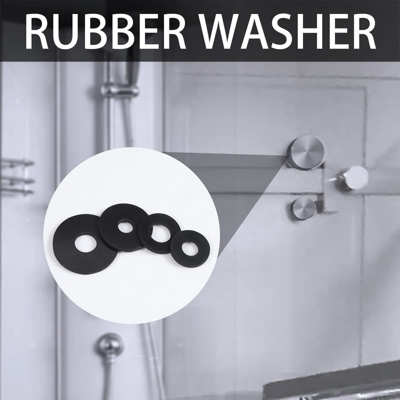 [Australia - AusPower] - AIEX 100pcs Flat Rubber Washers Assortment Kit, Rubber Washers Heavy Duty Black Rubber Grommet Vibration Damping Pads for Household Appliances Faucets Screws Bolts (4 Sizes) 