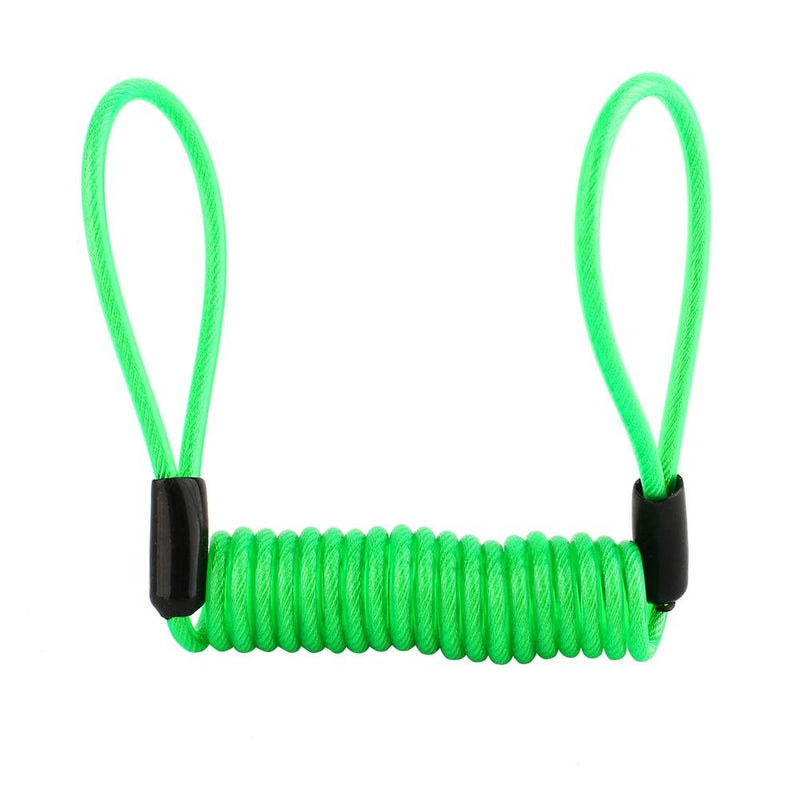 [Australia - AusPower] - Keenso Motorcycle Alarm Spring Reminder Cable, Antitheft Lock Reminder Cable, Green Waterproof Disc Lock Security Reminder Cable Scooter Bike Motorbike Anti Thief Safe 