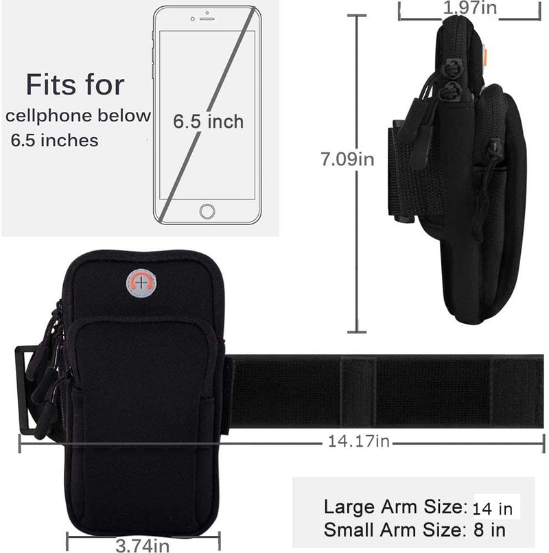 [Australia - AusPower] - WATACHE Sports Arm Bag, Universal Unisex Armbands Exercise Workout Running Gym Armbands Phone Holder Pouch Case with Earphone Hole for iPhone, Samsung Galaxy and LG,#4Black #4Black 