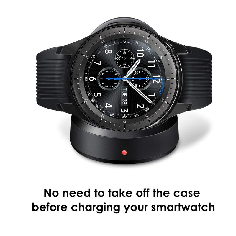 [Australia - AusPower] - Simpeak [4 Pack] Case Cover Compatible with Galaxy Watch 46mm / Gear S3, Soft Back Protective Bumper Shell Replacement for Gear S3 Frontier Smartwatch, Black/Space Grey/Gold/Clear 