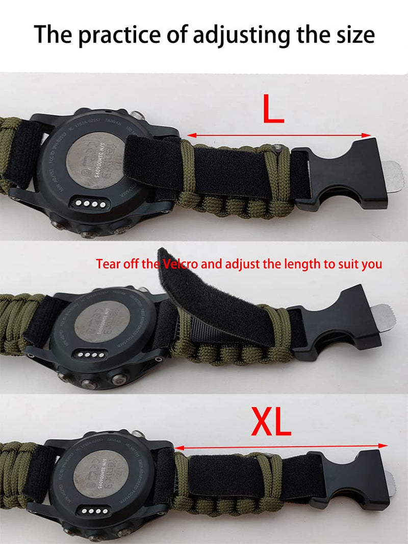 [Australia - AusPower] - Onewly Compatible with Samsung Galaxy Watch 4 Classic Band 42mm/46mm,Galaxy Watch 4 Band 40mm/44mm,Multi-Functional Outdoor Survival Paracord 20mm Watch Strap for Galaxy Watch Active 2 40mm 44mm Camouflage 