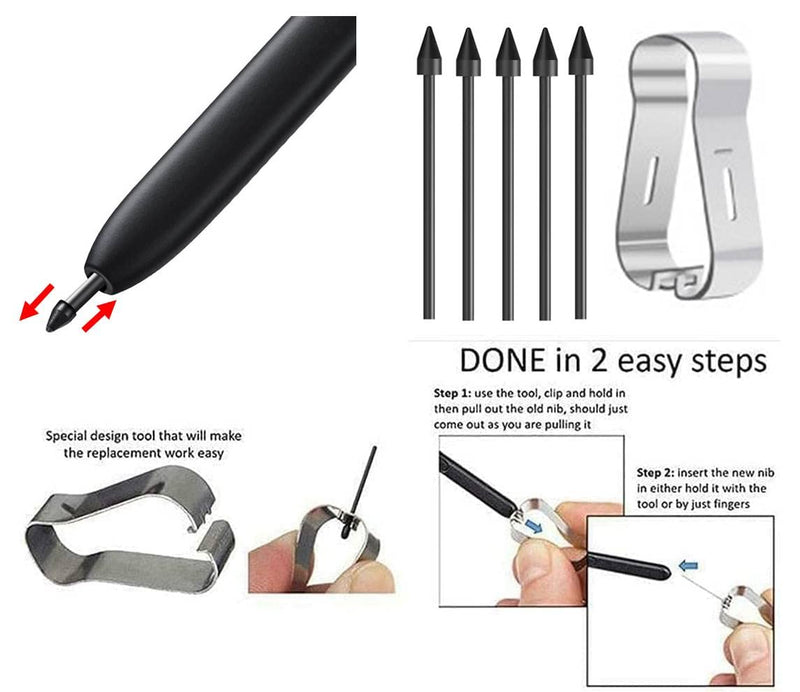 [Australia - AusPower] - 5 PCS Soft Tips/Nibs for Samsung Galaxy S22 Ultra S Pen Nibs Replacement Soft Nibs [0.7mm] [4096 Pressure Sensor] for Samsung Galaxy S22 Pen Nibs (S22 Black*5) S22 Black*5 
