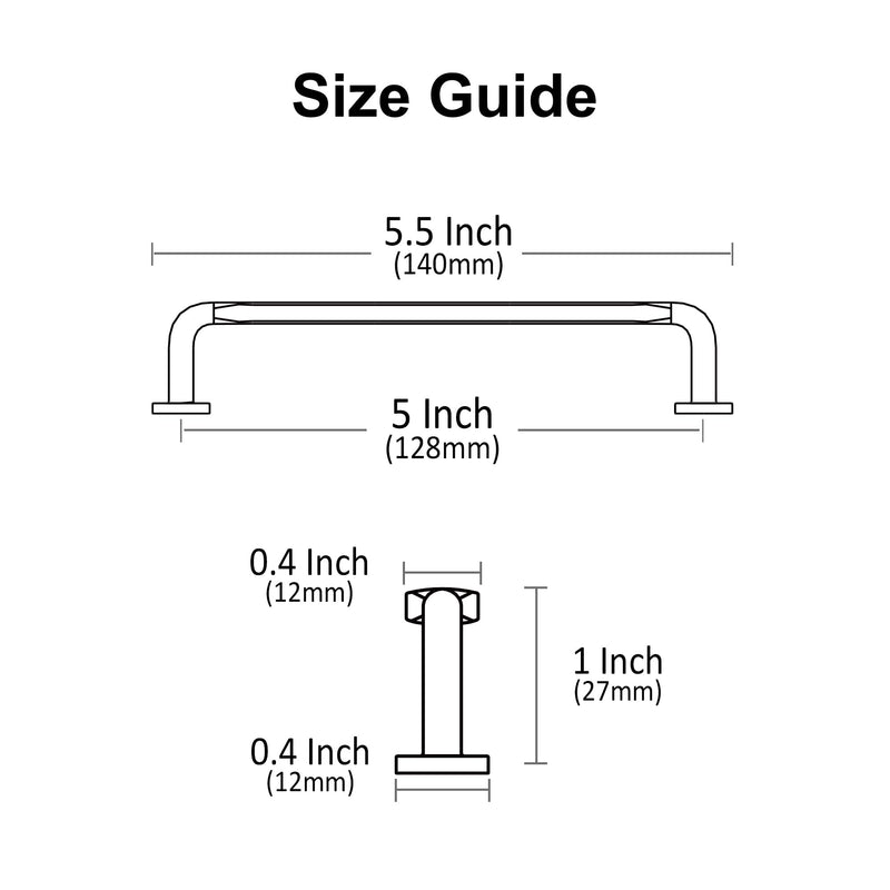 [Australia - AusPower] - Alzassbg 10 Pack Brushed Gold Cabinet Handles, 5 Inch(128mm) Hole Centers Modern Cabinet Pulls Kitchen Cabinets Hardware for Cabinets and Drawers AL3503BG 5" Hole Center 