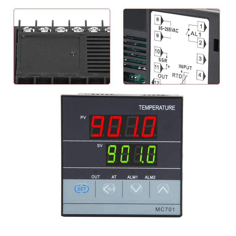 [Australia - AusPower] - PT100 Sensor Thermocouple Thermostat Controller Temperature Controller K Type 199 to 1300°C Input Relay SSR Output PID for Industry Production 