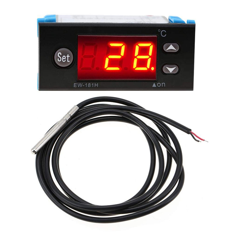 [Australia - AusPower] - Digital Temperature Controller Thermostat EW-181H Temperature Control Meter for Refrigeration and Heating Equipment10A 3×1.4×3 in -45℃~80℃ 