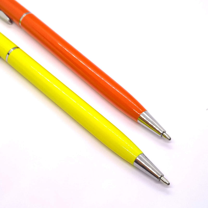 [Australia - AusPower] - 2pack Universal 2 in 1 Touch Stylus Pen for Android Device Mobile Phone Cell Smart Phone Tablet iPad iPhone (Orange & Yellow) Orange & Yellow 