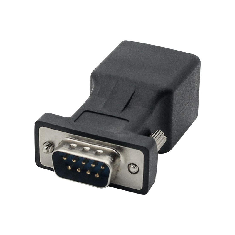 [Australia - AusPower] - VGA Extender Converter Adapter Cat5/Cat6/RJ45, DB9 9-Pin VGA 9 Pin Male to RJ45 Female Network Cable Connector 2Pack DB9 Male to RJ45 and DB9 Female to RJ45 