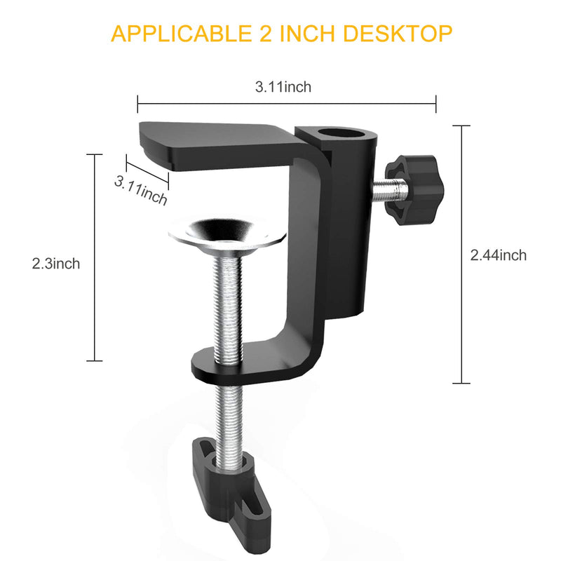 [Australia - AusPower] - Replacement Aluminum Alloy C-Clamp Desk Light Clamp Mount Holder Cantilever Bracket with 1/4 Inch Thread Hole for Desktop Table Lamp 