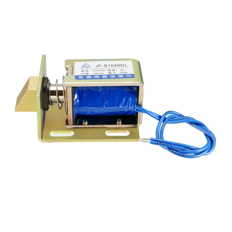 [Australia - AusPower] - uxcell Eelectric Door Lock Solenoid,DC 24V 25N Force 10mm Stroke,Pull Type,Open Frame,Solenoid Electromagnet with Mount Board,Linear Motion,JF-S1040DL 
