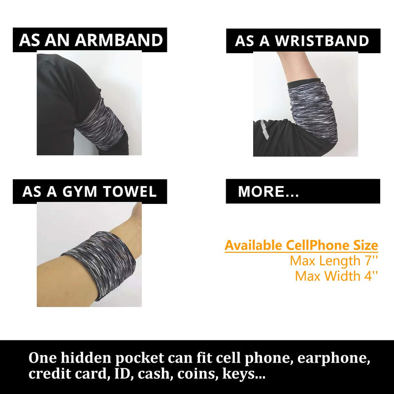 [Australia - AusPower] - Large Big Cellphone Armband Wristband Sleeve Pocket Pouch Case Band for Keys Smartphone Compatible with iPhone 6 6S 7 8 Plus X XR XS 11 Max Pro Android Samsung Galaxy Pixel Running Gym Yoga/Dark Grey Large: Armband Circumference 10.5 in Dark Grey - Large 