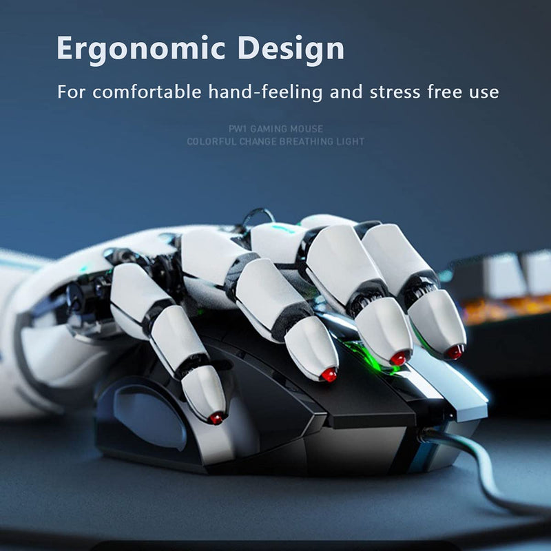 [Australia - AusPower] - USB Computer Mouse Wired, Silent Click Corded Mouse 3-Button Wired Optical Mouse, Office and Home Mice, Ergonomic Shape for Windows Computers, Macs, Desktops and Laptops 