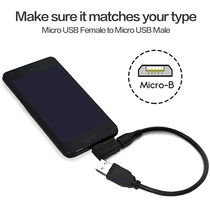 [Australia - AusPower] - 1 Pair Right Left Angle Micro USB Male 90 Degree USB Male to Micro Female Plug Adapters 
