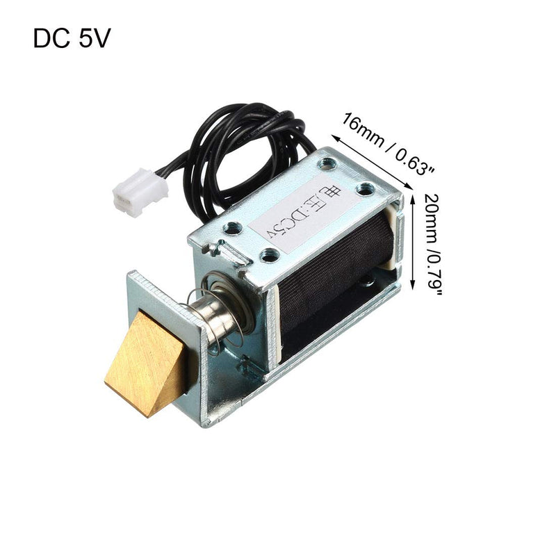 [Australia - AusPower] - uxcell DC5V Push Type Electromagnetic Solenoid Lock, Open Frame, for Electirc Door Lock 