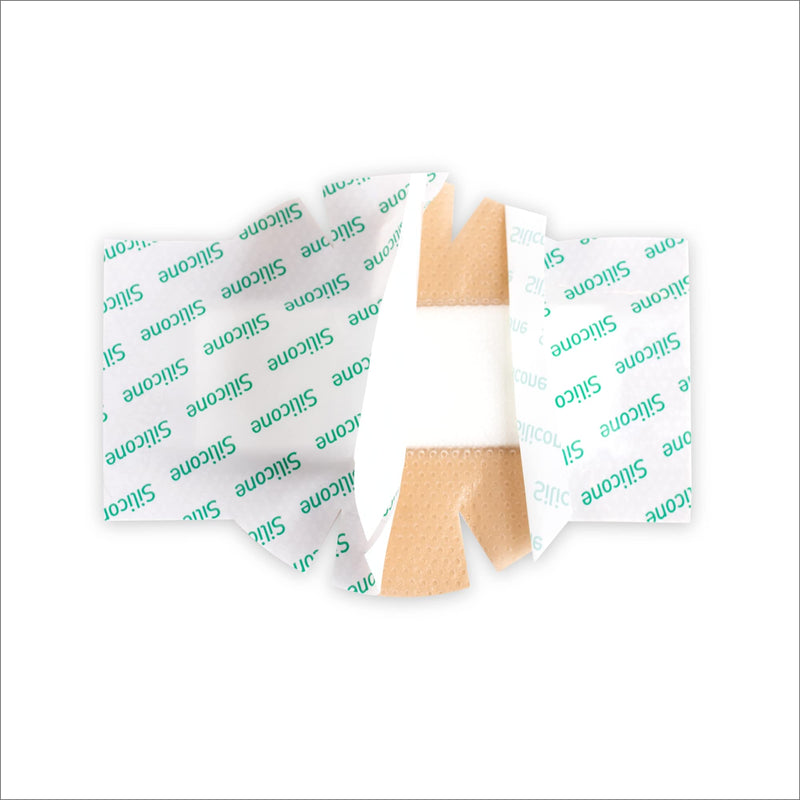 [Australia - AusPower] - MedVanceTM Silicone - Bordered Silicone Adhesive Foam Dressing, Post Elbow, Shoulder Knee Surgery, (4"x8" w/ Wings) 4"x8" w/ Wings 