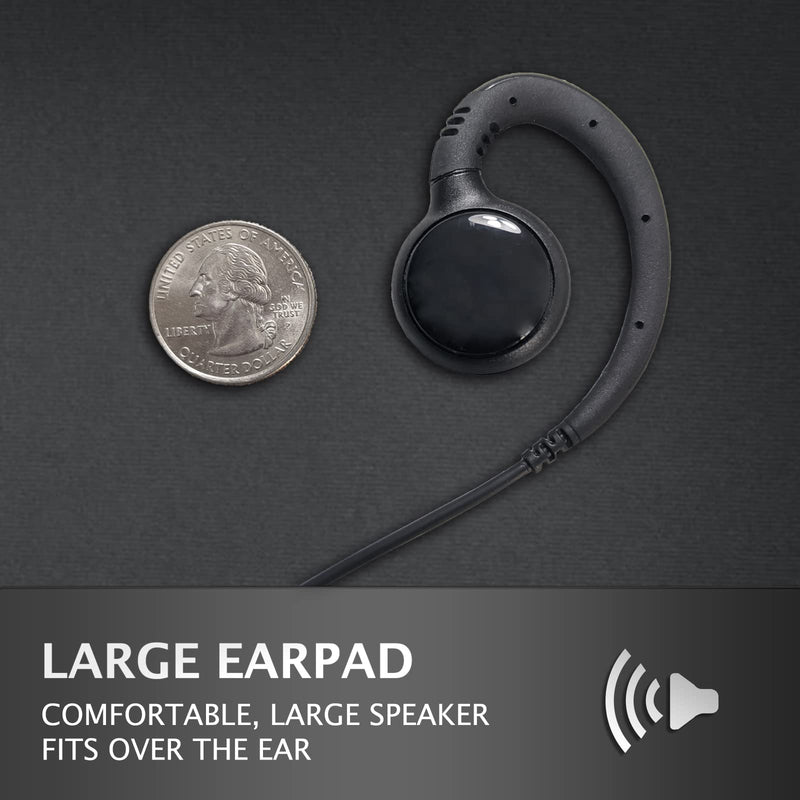 [Australia - AusPower] - ProMaxPower C-Shape Swivel Earpiece Headset with PTT Button & Microphone for Motorola Two-Way Radios XPR7350e, XPR7550, XPR7580, XiR-P8268, MTP850, APX4000 