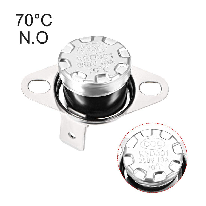 [Australia - AusPower] - uxcell KSD301 Thermostat 70°C/158°F 10A Normally Open N.O Adjust Snap Disc Temperature Switch for Microwave Oven Coffee Maker 5pcs 