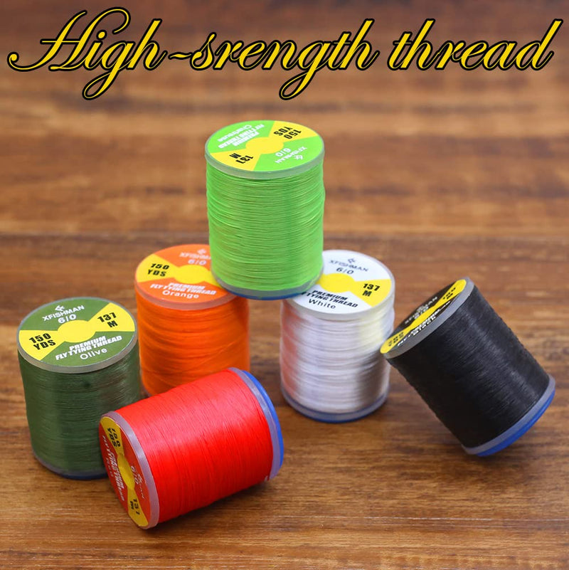 [Australia - AusPower] - XFISHMAN Fly-Tying-Thread-Kit-6/0-3/0 Fly Tying Supplies Fly Fishing Materials Accessories… 6/0 