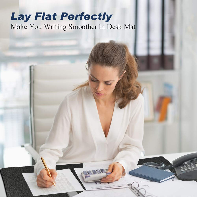 [Australia - AusPower] - Desk Pad for Office Home 31" x 13",PU Leather Waterproof Large Desk Writing Mat Organizer,Multifunctional Ultra Thin Dual Use Desk Blotters Mouse Pad Protector … (Black) Black 