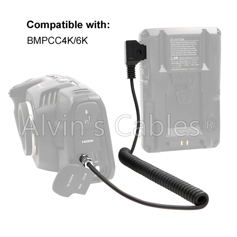 [Australia - AusPower] - Alvin's Cables BMPCC 4K 6K to D Tap Power Cable for Blackmagic Pocket Cinema Camera 4K| 6K Weipu 2 Pin Female to P Tap Coiled Cable 