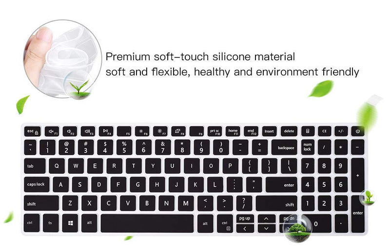 [Australia - AusPower] - Keyboard Cover for 2021 Dell Inspiron 15 3000 3501 3502 3505, Dell Inspiron 15 17 5000 5584 5593 5594 5598 5501 5502 5505 5508 5509, 7000 7500 7590 7591 7501 7506 7706 7790 7791 Keyboard Skin, Black 