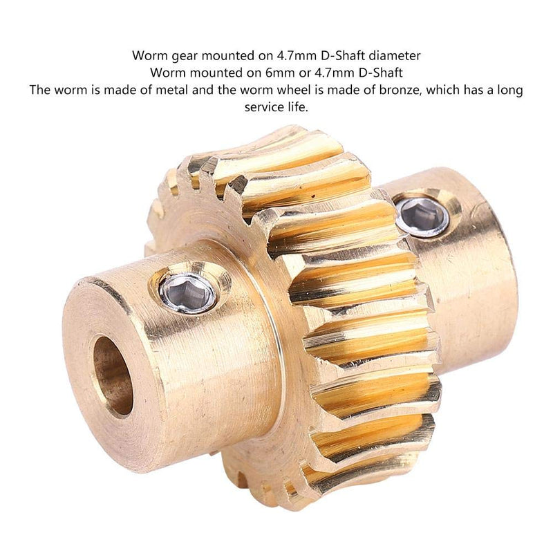 [Australia - AusPower] - Worm Wheel, 10:1 Bronze Worm Gear with Metal Worm Set Worm Gear for Industrial Robot Parts 