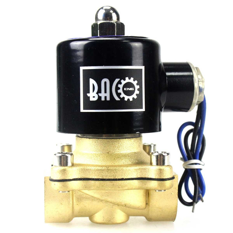 [Australia - AusPower] - BACOENG 1/2" NPT AC110V Brass Normally Closed Electric Solenoid Valve Air Water Oil 