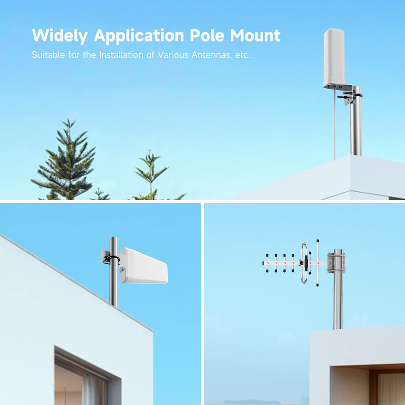 [Australia - AusPower] - Pole Mount for Outside Antenna - Upgraded 14" Length Universal Outdoor Home Antenna Mast Bracket for Cell Phone Signal Booster Type I 