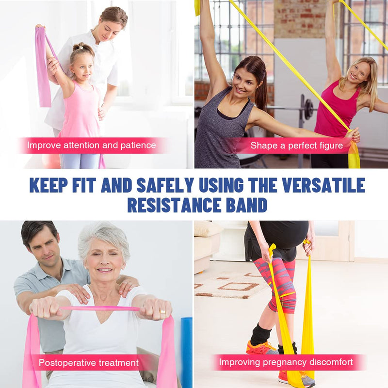 [Australia - AusPower] - Resistance Bands, HPYGN Exercise Bands for Physical Therapy Set, Strength Training, Yoga, Pilates, Stretching, Non-Latex Elastic Band with Different Strengths,Workout Bands for Home 