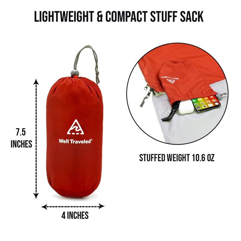 [Australia - AusPower] - Well Traveled Sleeping Bag Liner, Lightweight Adult Sleeping Sheet for Hiking, Backpacking and Camping, Easily Removable and Washable, Silky Smooth Fabric, Simple to Stuff Sack Red (Left Zipper) 