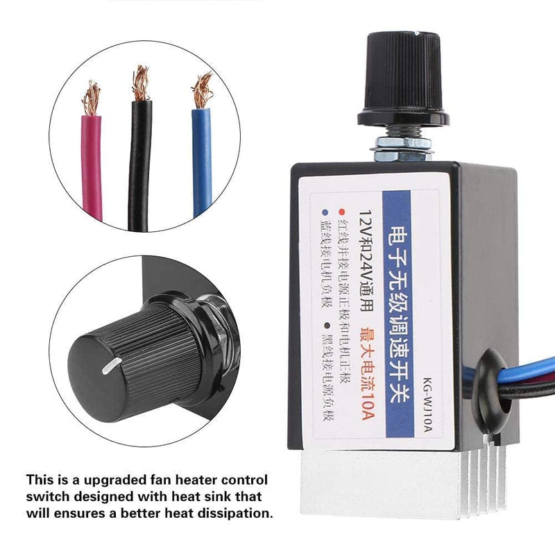 [Australia - AusPower] - DC 12V/24V Universal Motor Speed Controller Switch for Car Truck Fan Heater Control 